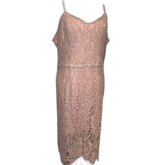 Simply Styled Floral Lace Pink Slip Maxi Dress Womens Stylish Fashion - Picture 1 of 6